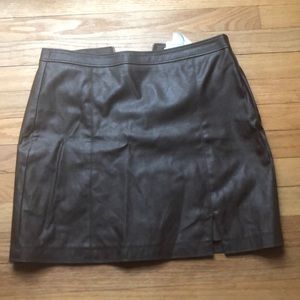 Abercrombie and fitch vegan leather brown skirt